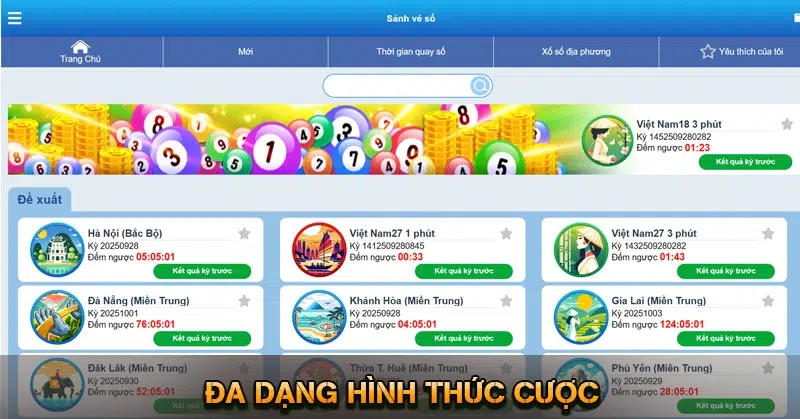 Đa dạng hình thức cược